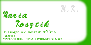 maria kosztik business card